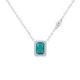 Asfour Crystal Jewelry Set With Zircon Emerald Design In 925 Sterling Silver-SM0025-G